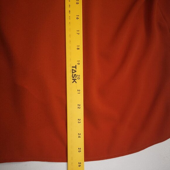 DR2 Ladies Size Small Orange Straight Fit Cap Sleeves V-neck w/ Tie Blouse - Picture 8 of 8